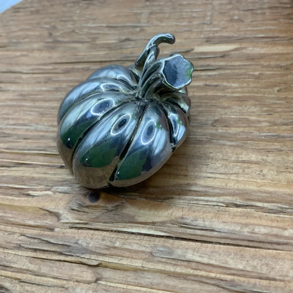 Best Vintage Silver Tone Pumpkin Pendant Brooch